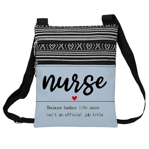 LiuenMgg Inspirational Nurse Messenger Bag Small Ethnic Pattern Printed Adjustable Strap Crossbody Zipper Bag Inspirational Nurse Phone Bag Wallet Cute Shoulder Handbag for Women
