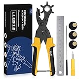 Alicates Sacabocado Agujero, [6 Tamaños 2-4,5 mm] Diyife Sacabocados, Agujeros Cinturon, Sacabocados para Cuero,Hacer Agujeros Cinturon,Herramienta de Alicate para Redondos, Rectangulares, Ovaladas