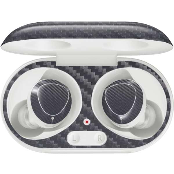 Skinit Decal Audio Skin Compatible with Galaxy Buds Plus - Silver Carbon Fiber Specialty Texture Material Design