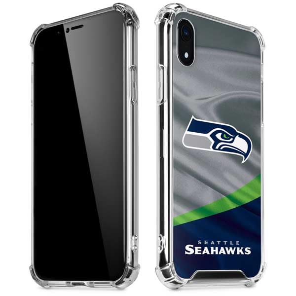 Skinit Clear Phone Case Compatible with iPhone XR - Officially Licensed NFL Seattle Seahawks Design