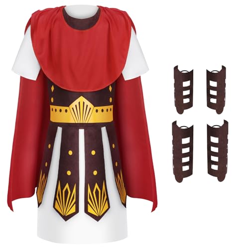 AYBUY Halloween Krieger Kostüm, Kinderkostüm Ritter, Römischer Gladiator für Jungen und Mädchen, Halloween Verkleidungsparty...