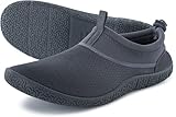 WHITIN Water Shoes for Men Quick Dry Swim Barefoot Aqua Socks Beach Minimalist Comfort Surfing Athletic Boating Running River Sneaker Dark Grey