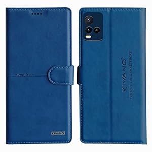 KIVANO PROFESSIONAL SERIES Wallet Case for Vivo Y33T / VIVO Y21 (2021) / VIVO Y33S | LUXURIOUS DESIGN | HANDCRAFTED UNIQUE | PREMIUM | PU Leather Flip Cover | Card Slots | Protective Case | Magnetic Closure – Light Blue