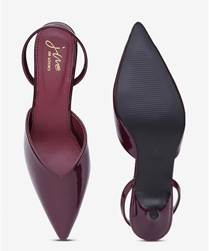 Image of JM LOOKS Sophisticated Pointed Toe Kitten Heels With Elegant Slingback Straps For Professional And Evening Occasion Wear