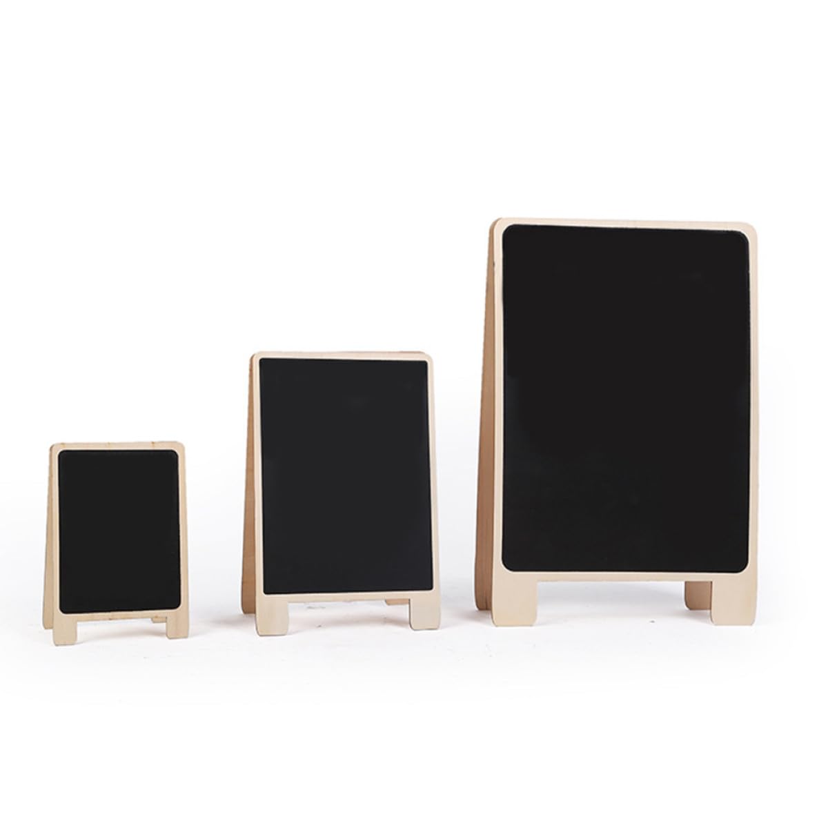 Tableaux Noirs en Bois de Cèdre et Installation Facile 3 Pièces Double Face Design Debout Pratique pour Bureau et Panneaux Mémo