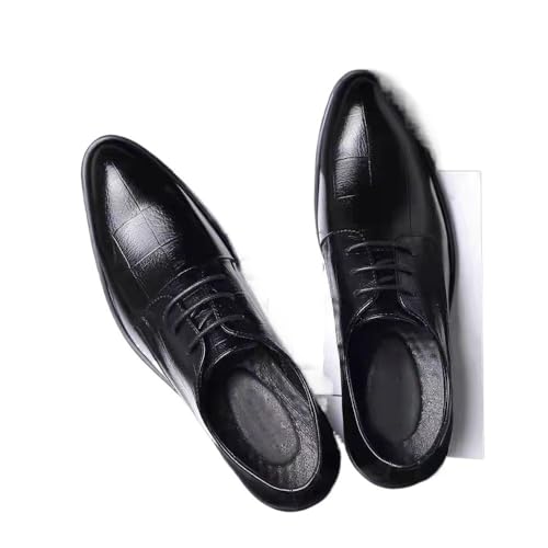Men's Leather Shoes Breathable Korean British Style Black Trendy Casual Business Leather Shoes Pointed Toe Men's Shoes Oxfords(8865Black,10)4