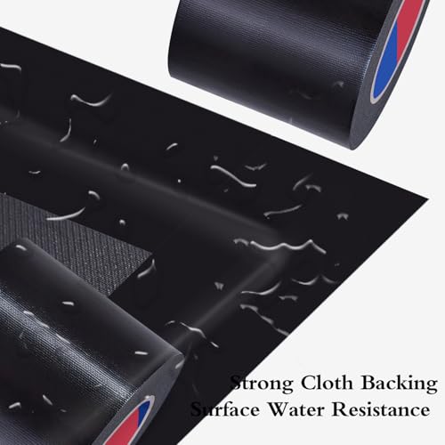Image of Black Duct Tape 4 Inch x 55 Yards x 10 Mil Thickness Heavy Duty, No Residue, Tear by Hand & Waterproof Duct Tape,Great for Packaging, Home Use, DIY, Projects and Repairs