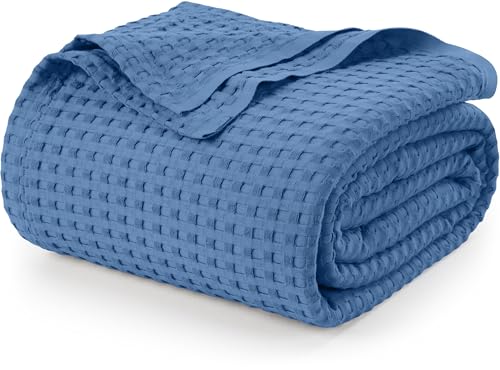 Utopia Bedding Wedgewood 100% Cotton Waffle Blanket 300 GSM [Twin - 90x72 Inch] Soft Lightweight Breathable Bed Blanket for All Season