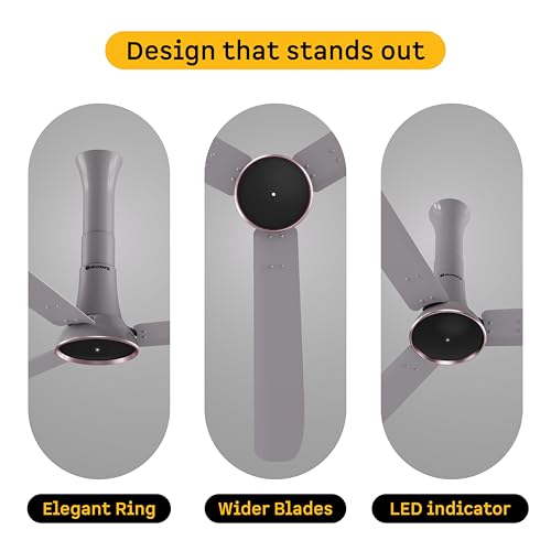 Image of atomberg Studio Ventra 1250mm BLDC Ceiling Fan with Remote Control | | BEE 5-star rated | Advance Air+ Technology| LED Speed Indicator | Low Noise | 5 Year Warranty | Urban Chrome