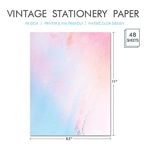 Set di 48 fogli di carta per cancelleria e buste