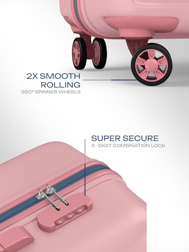 Image of Safari Pentagon Pro 8 Wheels Set of 2 (Cabin + Medium) Trolley Bag, Hard Case Polypropylene, 360º Wheeling Small Check in Luggage, Suitcase for Travel, Trolley Bags for Travel, Rose Gold
