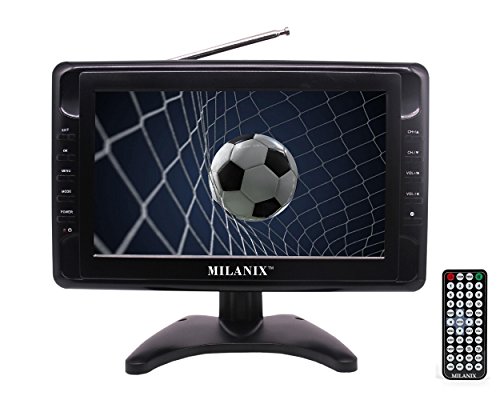 Milanix MX9 9" Portable Widescreen LCD TV with Detachable Antennas, USB/SD Card Slot