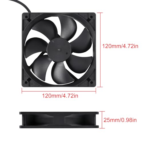 AITRIP 2PACK 120mm 5V USB Computer PC Fan, 120mm Fan 5V USB Brushless 12025 120x25mm for Cooling PC Computer Case CPU Coolers Radiators - Image 4
