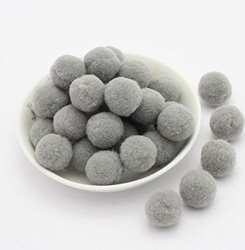 YYCRAFT Craft Pom Pom Balls 1.5 Inch Pom Poms 50pcs（Pom Size:1.5",Grey