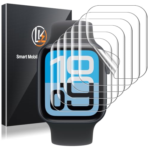 LK 6 Pack for Apple Watch Screen Protector 44mm, Touch Sensitive [Upgrade Flexible Film] Apple Watch SE Series 6/5/4 Screen Protector, Ultra-thin Max Coverage Soft TPU Film for iWatch 44mm