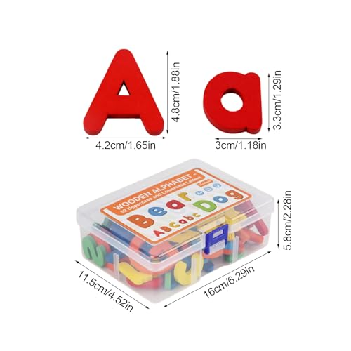 Juego de correspondencia de letras con 52 piezas de madera para preescolar 6