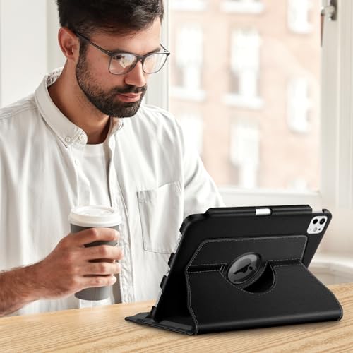 Image of Fintie Rotating Case for iPad Pro 11-inch (M5) 2025 / (M4) 2024 - [Built-in Pencil Holder] 360 Degree Swiveling Smart Stand Protective Cover, Auto Sleep /Wake, Black