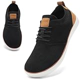 CFVKPT Mens Wide Toe Box Barefoot Shoes Dress Shoes with Zero Drop Sole Business Oxfords Fashion Casual Sneakers Size 6.5-13 (Black,43)