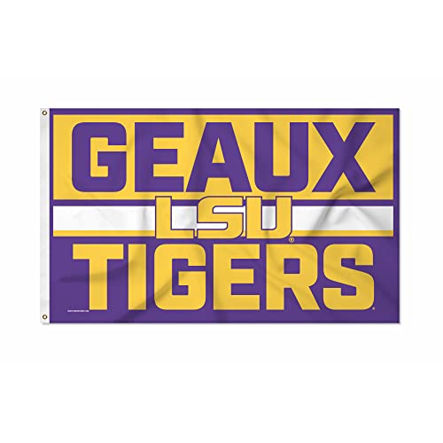Rico Industries NCAA LSU Tigers Bold 3' x 5' Banner Flag Single Sided - Indoor or Outdoor - Home Décor