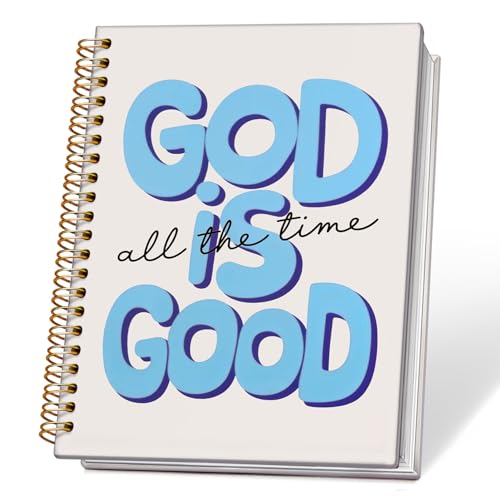 ETVISO Blue Christian Notebook for Women, God is Good All