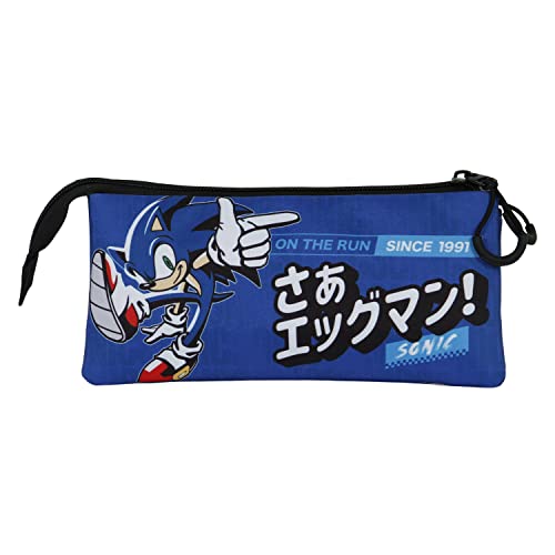 Sonic The Hedgehog - SEGA Sega-Sonic On the Run-FAN Triple Pencil Case 2.0, Blue, 23 x 11 cm - Image 4