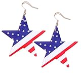 USA Fanartikel Fußball EM WM Stars & Stripes Flagge Party Dekoration (#76 Ohrringe 2 Stück)