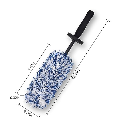 Image of LUKCOZMO Car Rim Wheel Cleaning Brush - Metal Free Soft Synthetic Wool, Highly Water Absorption (Rim Brush)