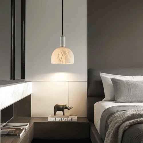 Suspension design minimaliste en marbre véritable avec douille E27 - 4
