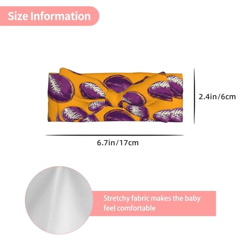 Purple Football Print Baby Girl Bows Headbands Baby Girls Newborn Headbands Infant Toddlers 0-6 Months3