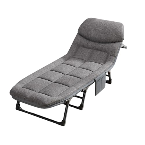 MRVAKDYDI Cuna de Camping Cama de Camping, Cama Plegable portátil con colchón for Adultos, Respaldo Ajustable y Estructura de Acero Resistente.
