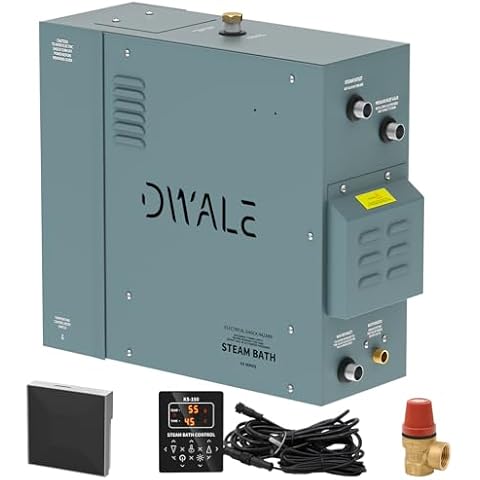 Steam Generator, 10.5KW Mercial Steam Generator, Home Steam Bath, Segmented Heating & Temperature Customization with LED Controller Auto Drain for Suitable Space Heating 317-423 Cubic feet Cover