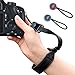 LUROON Cinghia da Polso per Fotocamera Chingia Universale Vera Pelle Regolabile Cinghia a Mano Tracolle per Videocamere, Macchine Fotografiche e Binocoli (Nero)