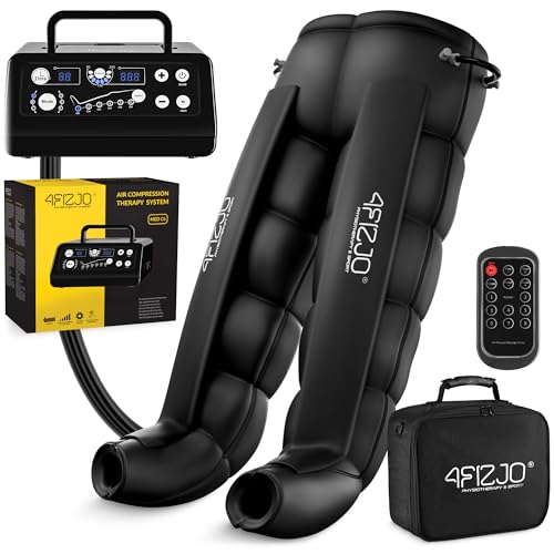 4FIZJO Lymphdrainage-Gerät MED C6, Pressotherapie, Beinmassagegerät, Für Venenrückfluss & gegen Wassereinlagerungen, Maximale Recovery & Entspannung, 30-250 mmHG, 6 Luftkammern, 6 Massageprogramme