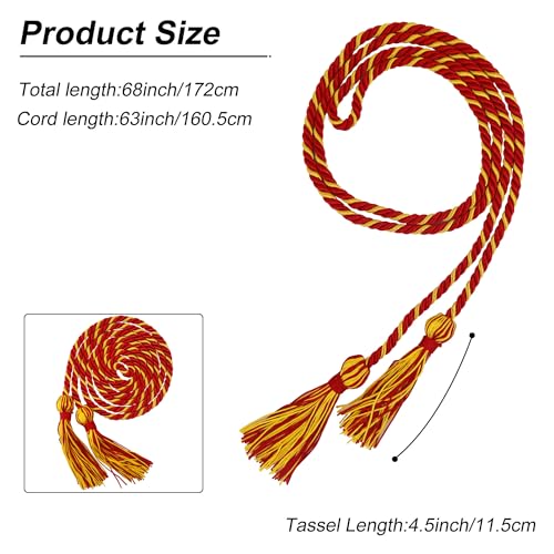 Image of GraduationMall Graduation Honor Cord 68 inch RedGold