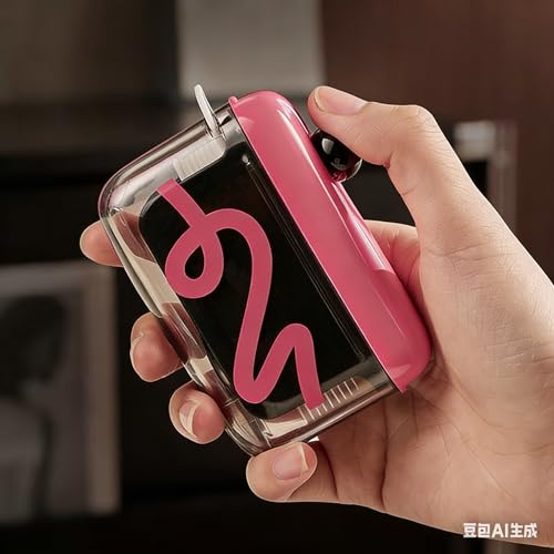 Image of Automatic Floss Dispenser Portable Dental Floss Holder Can Hold 50 Floss Picks - Hygienic Press and Pop Floss Dispenser Case - Refillable Travel Floss Case for Pocket, Purse and Car - Black Pink