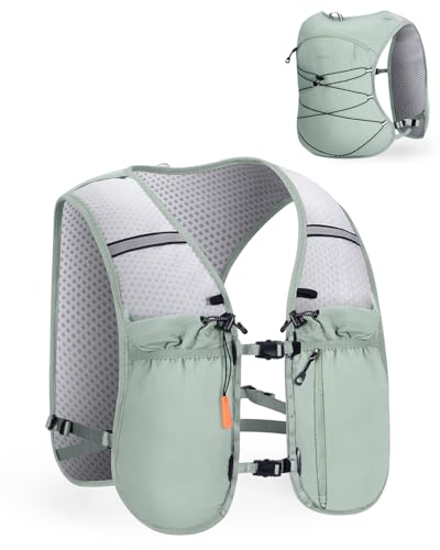 ECOHUB Running Hydration Vest Backpack, Lightweight Hydration Pack Bag Daypack for Hiking Cycling Marathon Backpack Vest for Women Men (No Bladder Included) (Green)