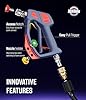 McKillans® Swivel Gun Pro - Swivel High Pressure Water Handle with 3/8" Male Plug and 1/4” Quick Connector Coupler - Power Washer Gun Compatible with Foam Cannon - Nozzle Tips Holder