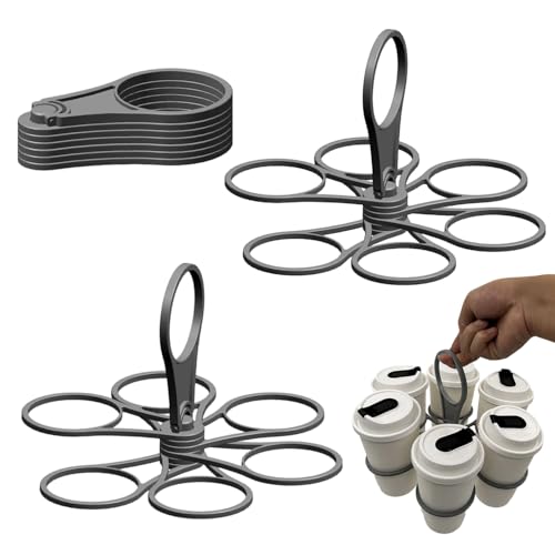 Clyndora 2-Pack Foldable Beverage Carrier with Handle Portable Drink Holder for 6 Cups Each Ideal for Festivals Sports and Outdoor Events