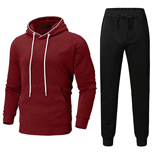 Generic Chándal de algodón para hombre, chándal, chándal, chándal, chándal, chándal con capucha, pantalones para correr, para correr, para correr, para correr, para caminar, fitness, chaqueta