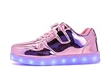 Cliont Zapatillas 7 Colors USB Carga LED Luz Luminosas Flash Zapatos de Deporte para Mujeres Blanco para Niños adolescentes Niñas adolescentes