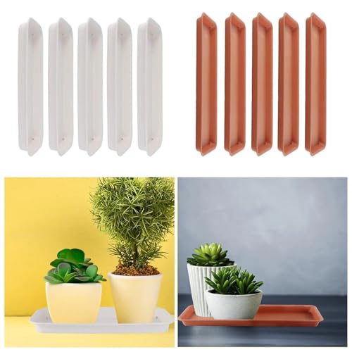 Lot de 5 soucoupes pour plantes blanches étanches et durables pour extérieur