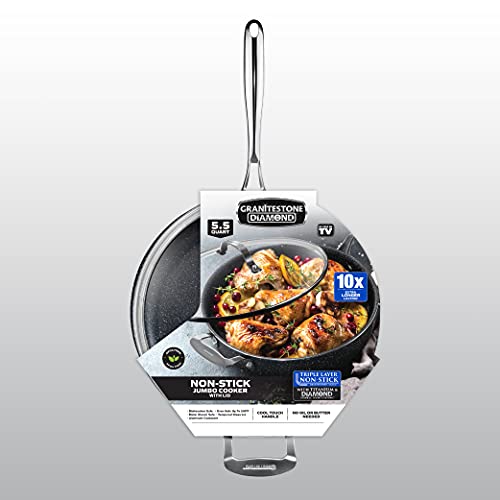 Granitestone 080313072581 Sauté Pan With Lid - 5.5 Quart. Non Stick Deep Frying Pan thumb #7