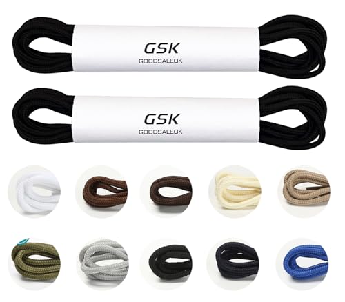 GOODSALEOK 2 Pares De Cordones Redondos De 4 Mm De Grosor Para Botas Cordones Para Calzado De Trabajo Calzado De Exterior Calzado De Senderismo Calzado De Trekking Unisex Negro 120CM