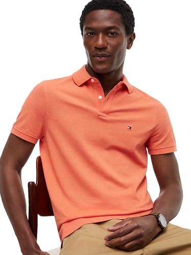 Image of Tommy Hilfiger Men's Short Sleeve Polo Shirts in Regular Fit With Stretch and Organic Pique Cotton