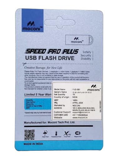 Image of Speed Pro Plus USB Flash Drive 3.0, 32GB, Read Speed 120MB /s, Write Speed 60MB /s, Metal with Key Ring 5 Years Warranty (32, GB)