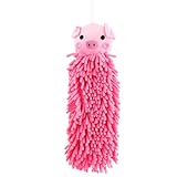 Ruilogod Schweinformwand Hängender Handtuch Waschlappen Rosa