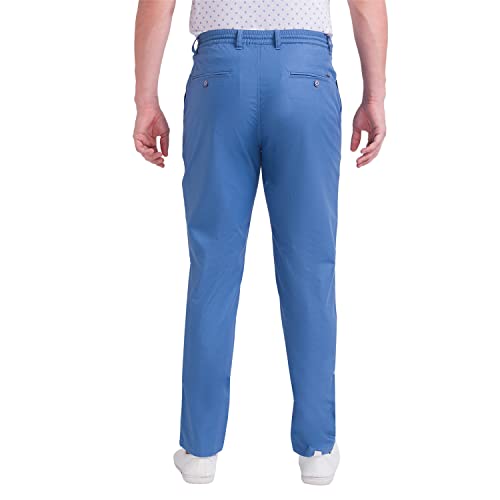 Image of Parx Men's Flat Front Comfort Fit Dark Blue Casual Trouser