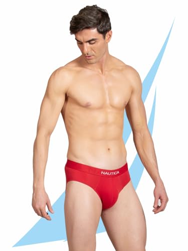 Image of Nautica Men's Cotton Blend Classic Solid Briefs