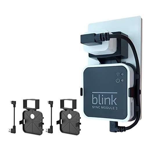 Huafly Blink Sync Modul 2 vägghållare klädhängare BECEMURU stabilitet ABS väggfäste skyddställ router Guard med laddningskabel för Blink Sync-modul 2 (svart, 2-pack)