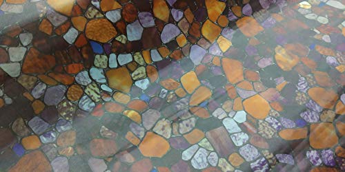 Image of ELTON Vinyl, Rustic Stone Matt, Self Adhesive, Decorative, Heat Control, Anti UV 3D Privacy Film for Bathroom Door Window (Multicolour, 24 x 48 inches)